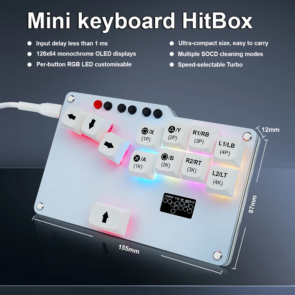 Gaming Keyboard No Rgb - Kieszonkowa klawiatura Hitbox Mini GP2040 CE