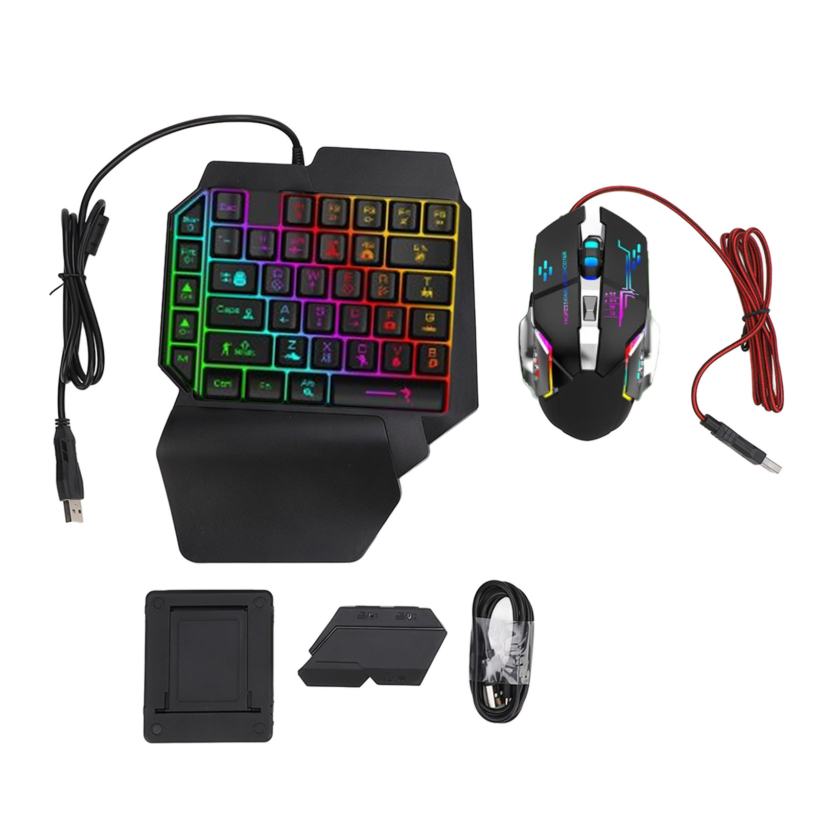 Gaming Keyboard Mouse Combo - Zestaw konwertera klawiatura-mysz, responsywna klawiatura i