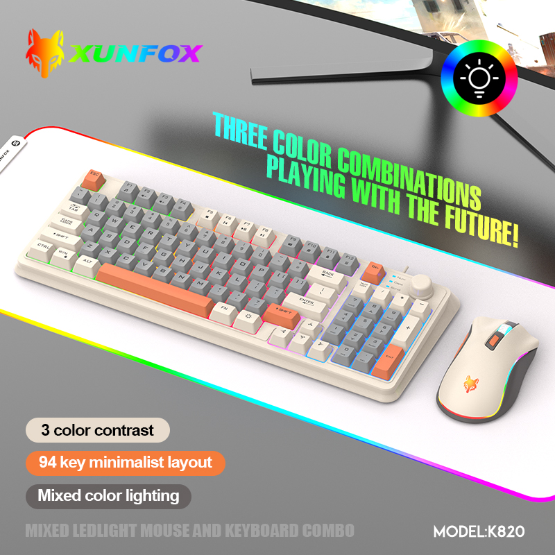 Gaming Keyboard And Mouse Wireless - K820 USB Przewodowa klawiatura do gier