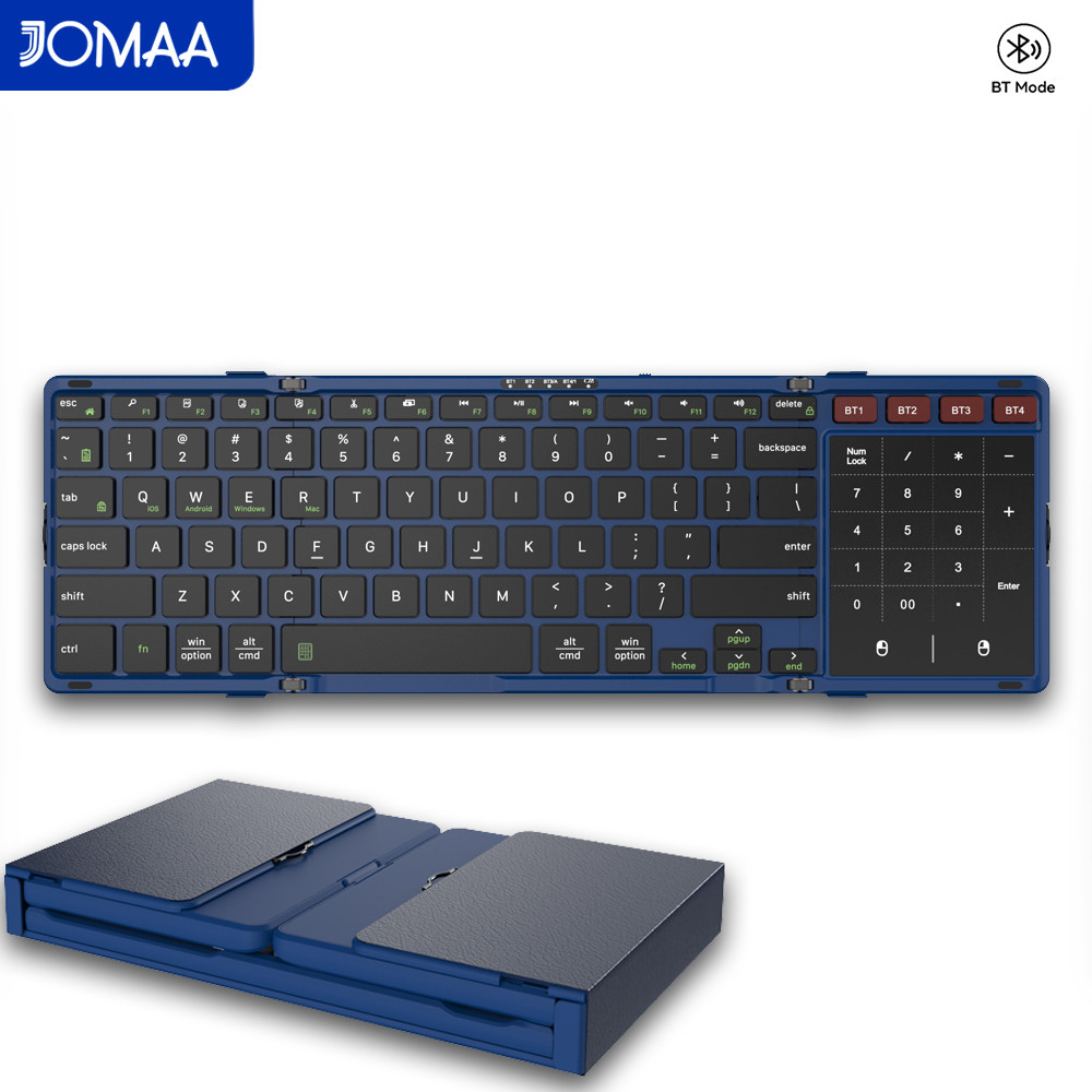 Gaming Keyboard No Number Pad - Składana klawiatura Bluetooth JOMAA z touchpadem,