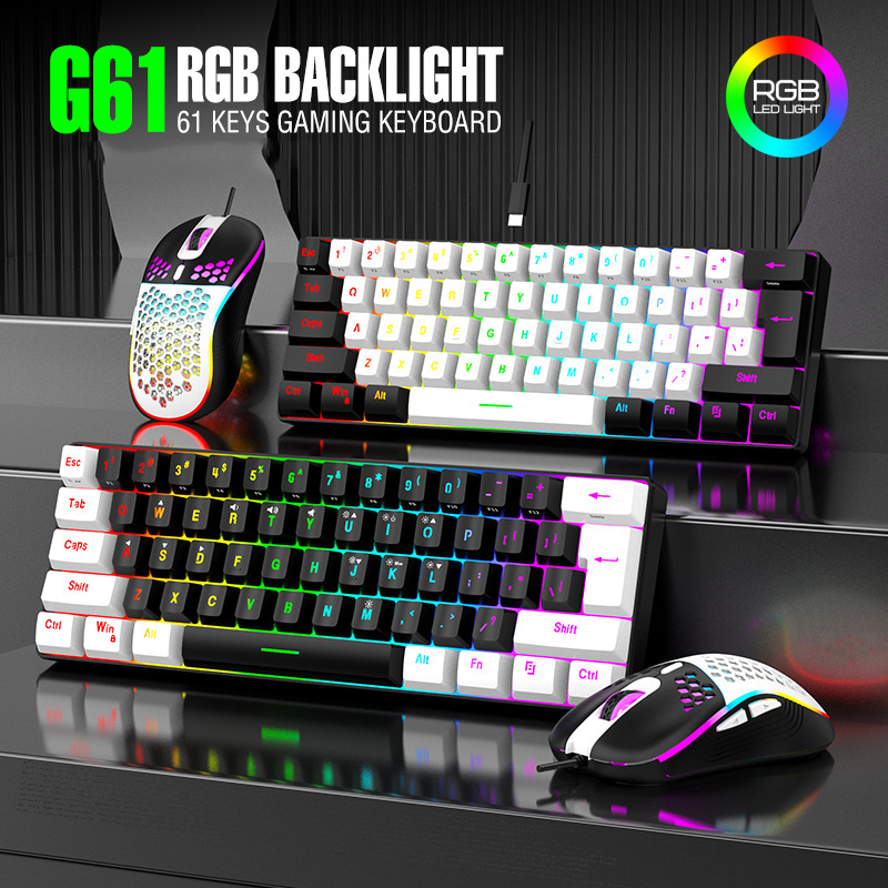 Gaming Keyboard Mouse And Headset Combo - Zestawy Klawiatura i Mysz 60% RGB