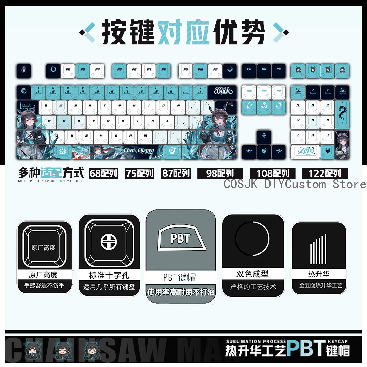 122 Klawisze Anime Chen Qianyu – Gaming Keyboard Top recenzja i cena