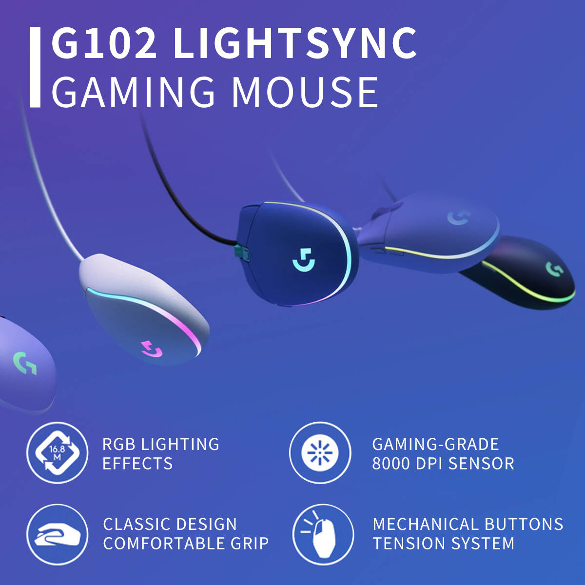 Przewodowa mysz gamingowa RGB  – Logitech Mouse G203 recenzja i cena