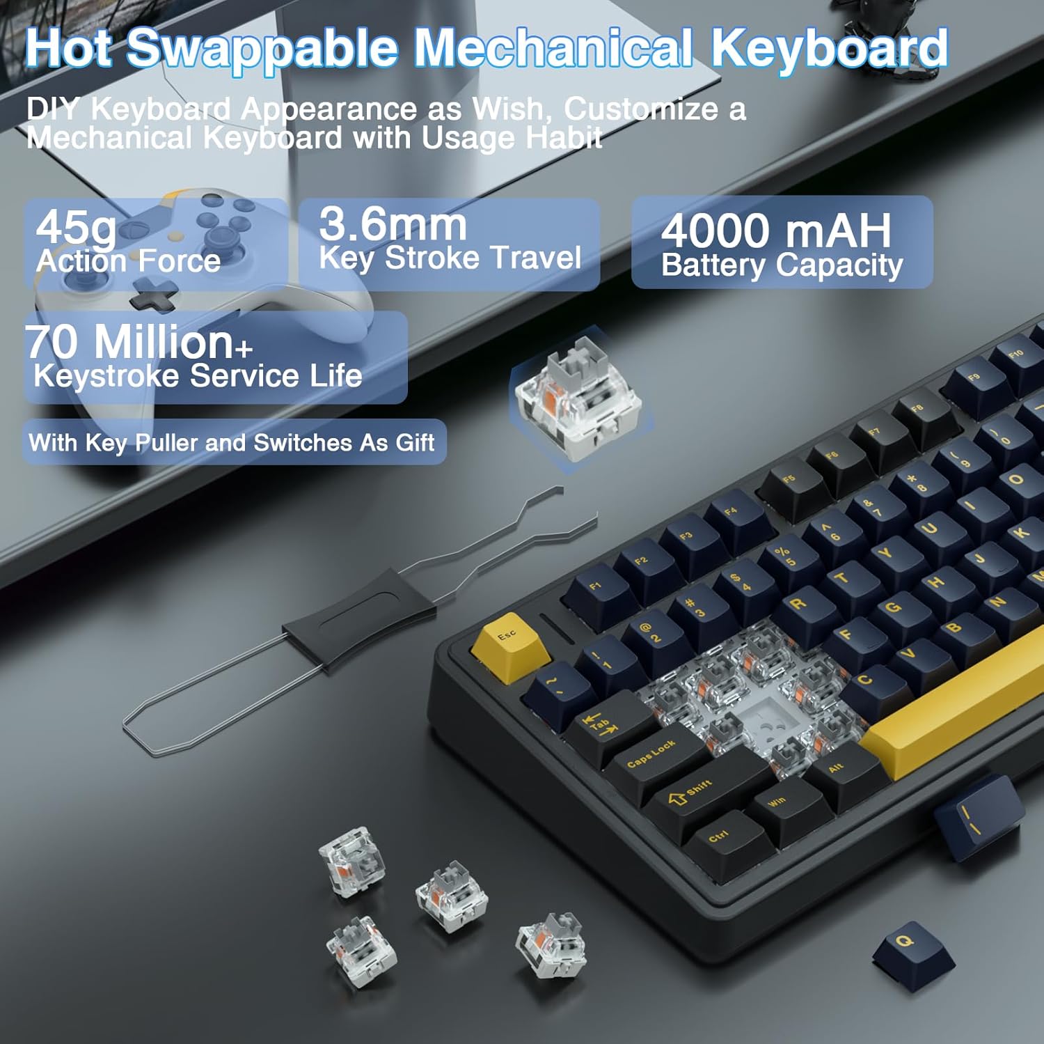 Klawiatura mechaniczna Aula F7 – Gaming Keyboard No Number Pad recenzja i cena