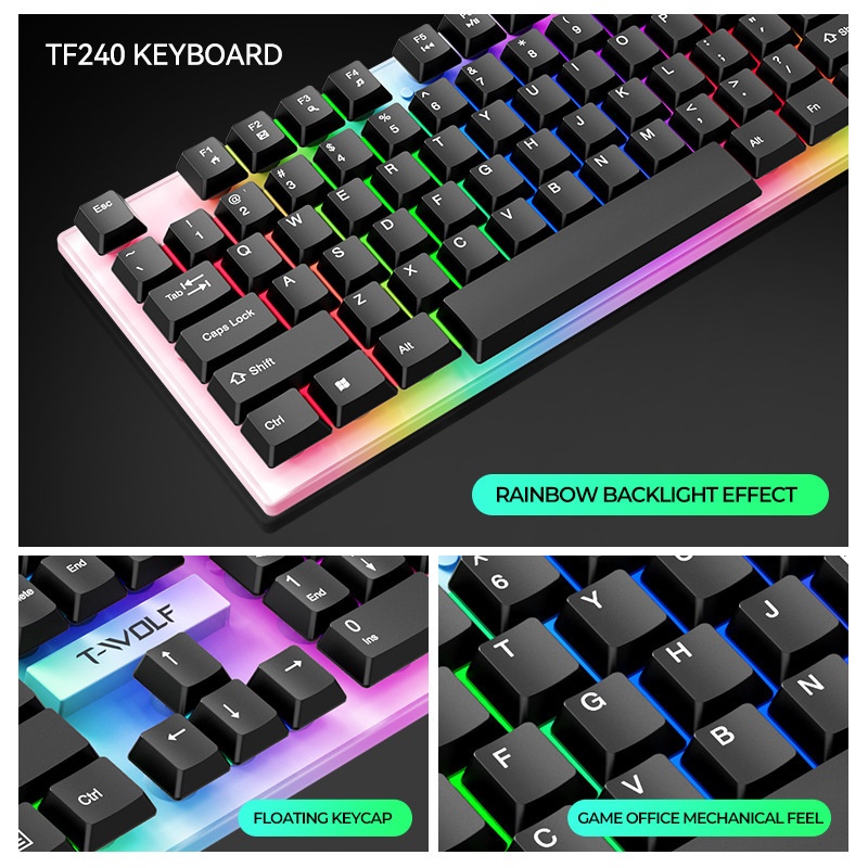 Zestaw gamingowy T-Wolf Tf240  – Gaming Keyboard Mouse And Headset Combo recenzja i cena